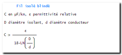 capacité : fil isolé blindé