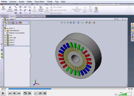 SolidWorks : moteur électrique