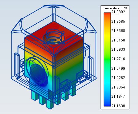 Results - temperature field - coloured surface